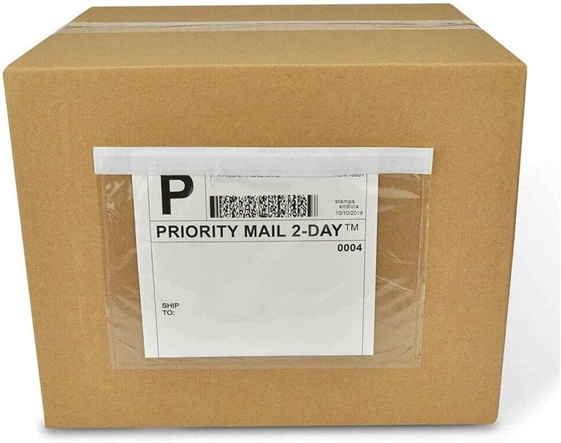 Tapsin 7.5" x 5.5" Packing List Pouches, 500 Pack Shipping Label Envelopes Clear Adhesive Top Loading Packing List - Image 5